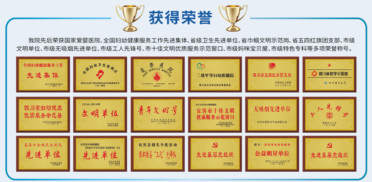 医院荣誉